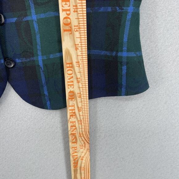 Pendleton Vest Skirt Set Womens 6 Green Blue Plaid Wool Petite Pleated Made USA - Picture 6 of 16